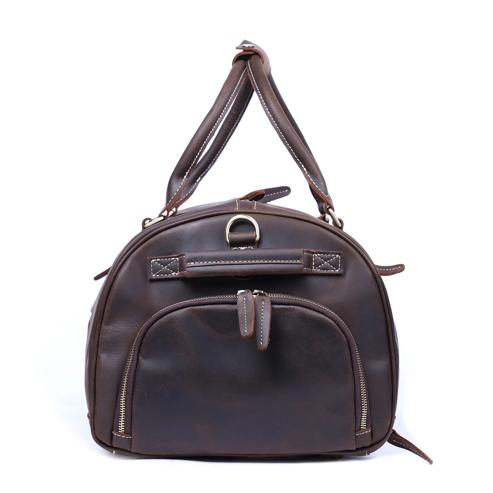 S.WORKER Vollnarbenleder Herren-Reisetasche mit mehreren Fächern, große Kapazität, Weekender-Reisetasche aus Vollnarbenleder – Detail 20