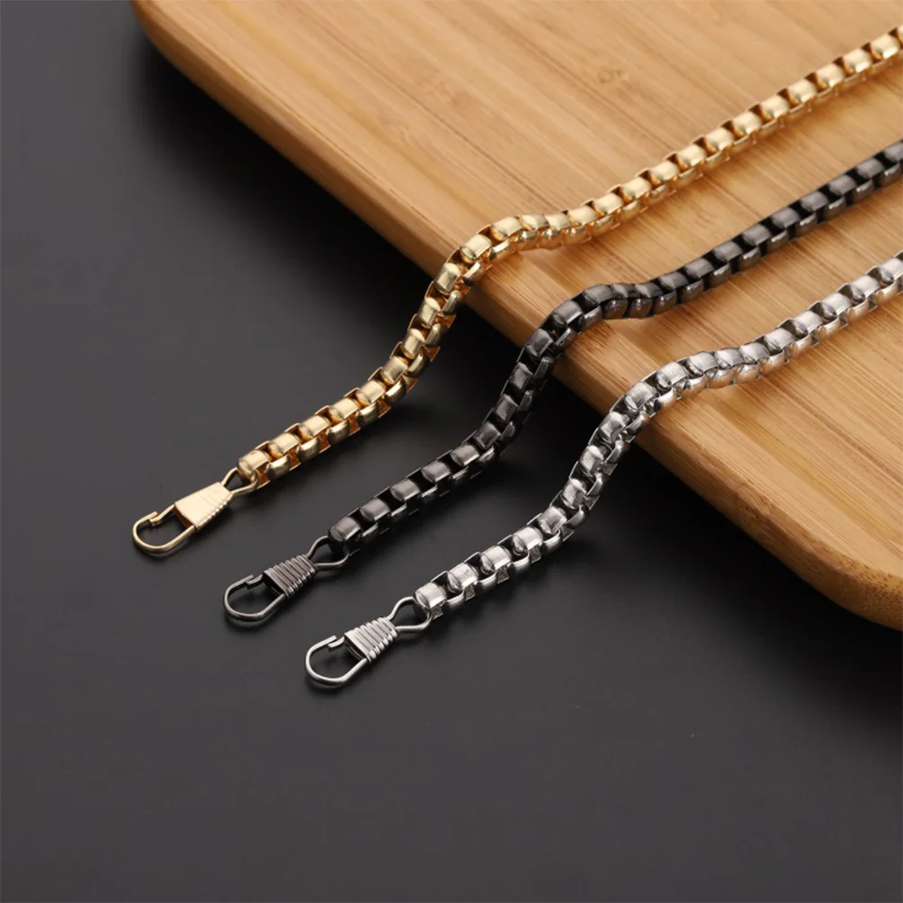 40-120cm Metal Aluminum Bag Chain Replacement Parts Accessories for Hand-Woven Shoulder Handbag DIY Handmade Detachable Straps