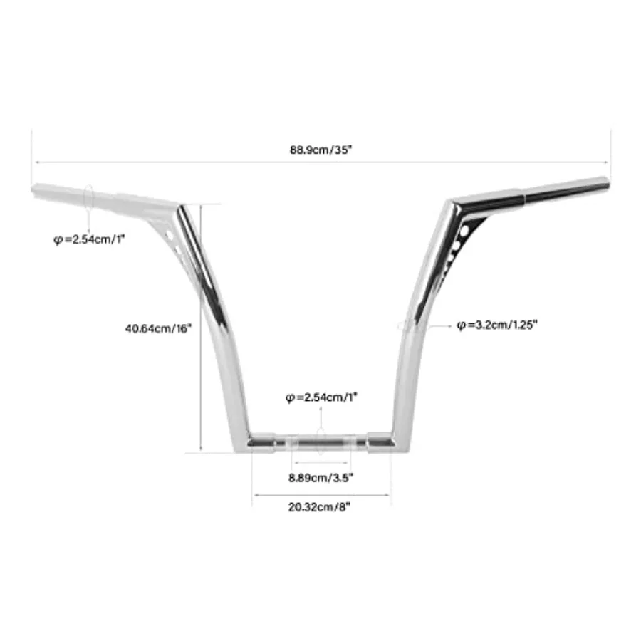 شماعة قرد عتيقة 16 مقود مرتفع للدراجات النارية المخصصة Harley Sportster Heritage Softail Low Rider Street Bob 1 1 4 مقبض