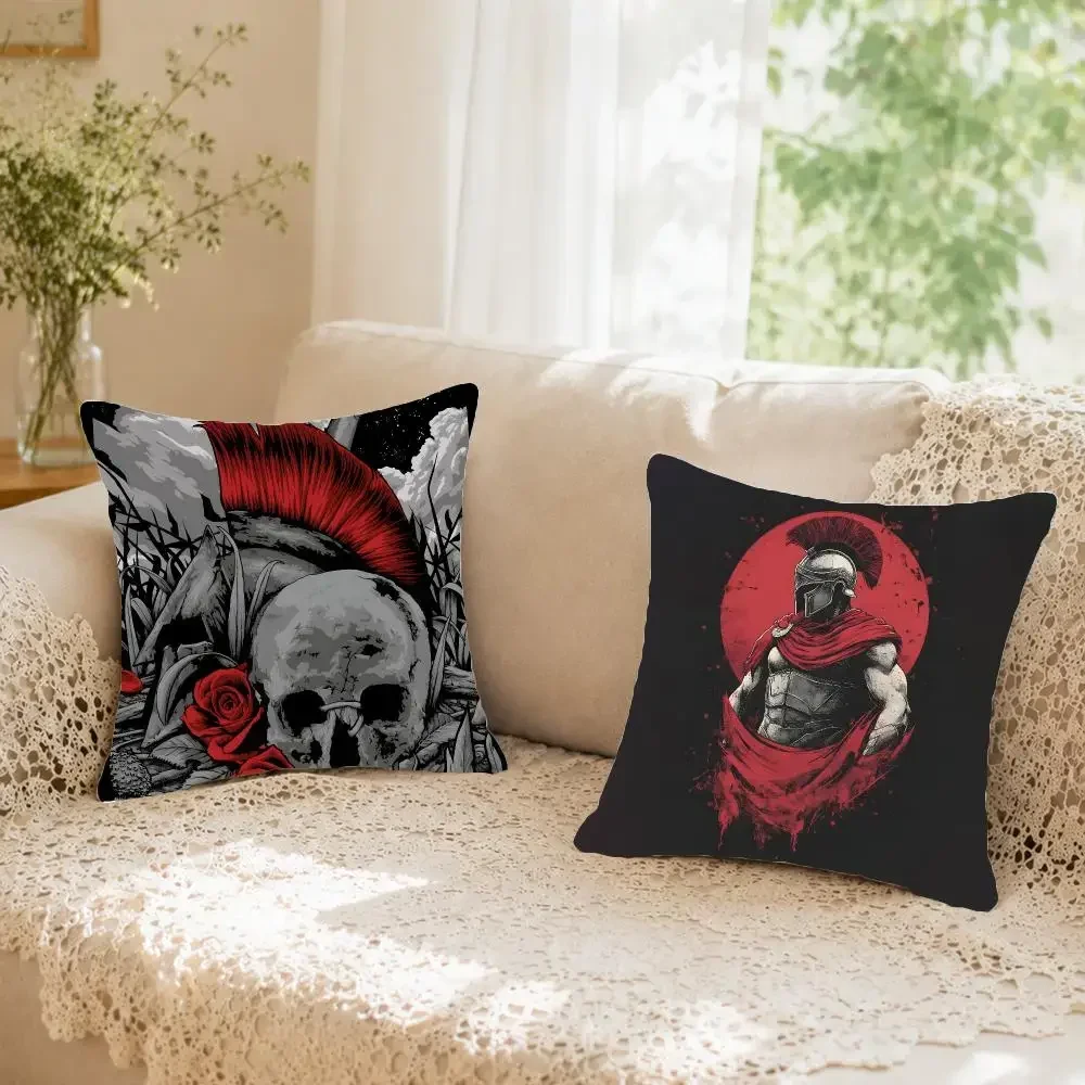 Majestic Ancient Theme S-Sparta Cushion Cover Faux fur decorative Dark academia style Cat scratching post Rustic pillow cover