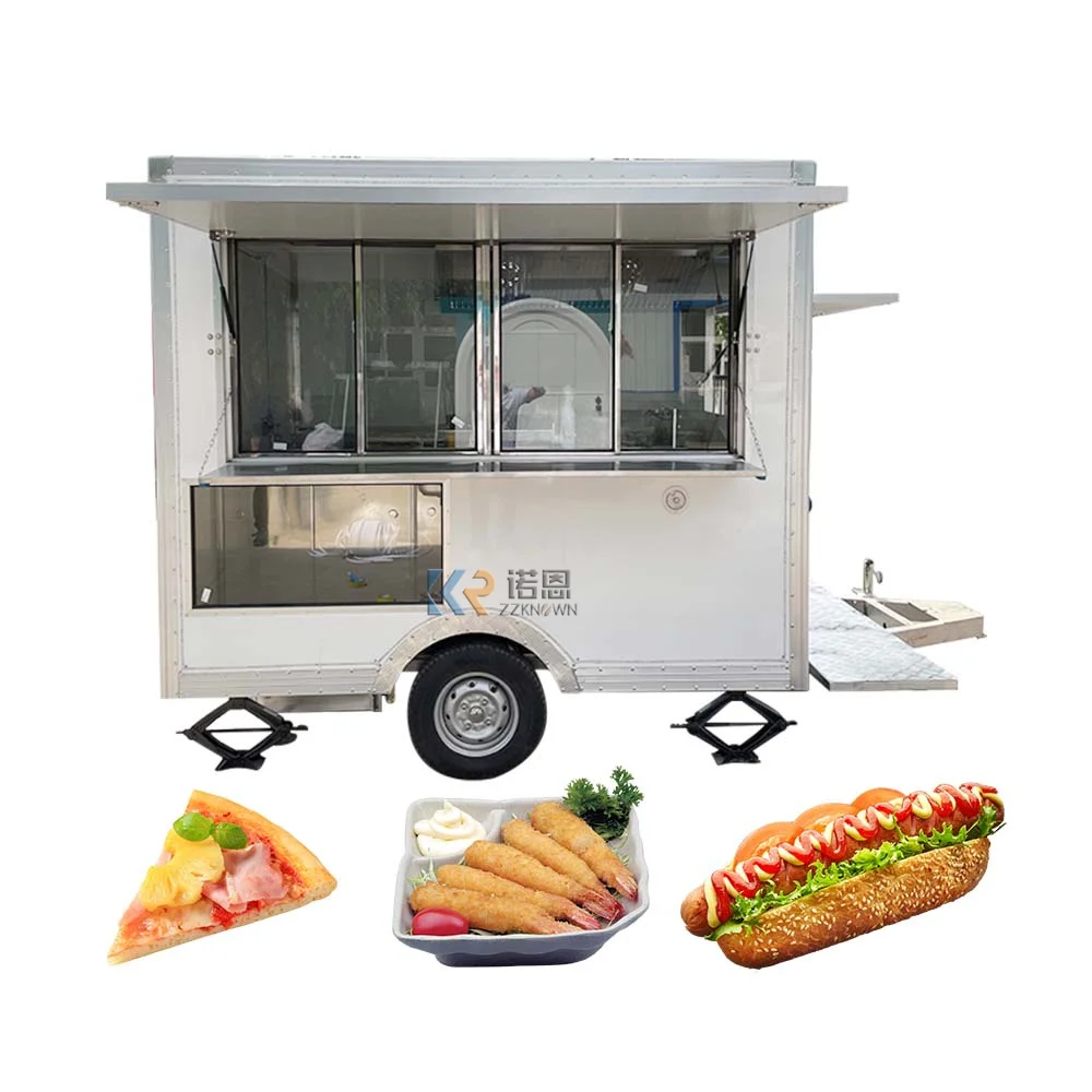 

Hot Sale Bakery Orange Food Coffee Cart Vending Van Equipments Ice Cream Truck