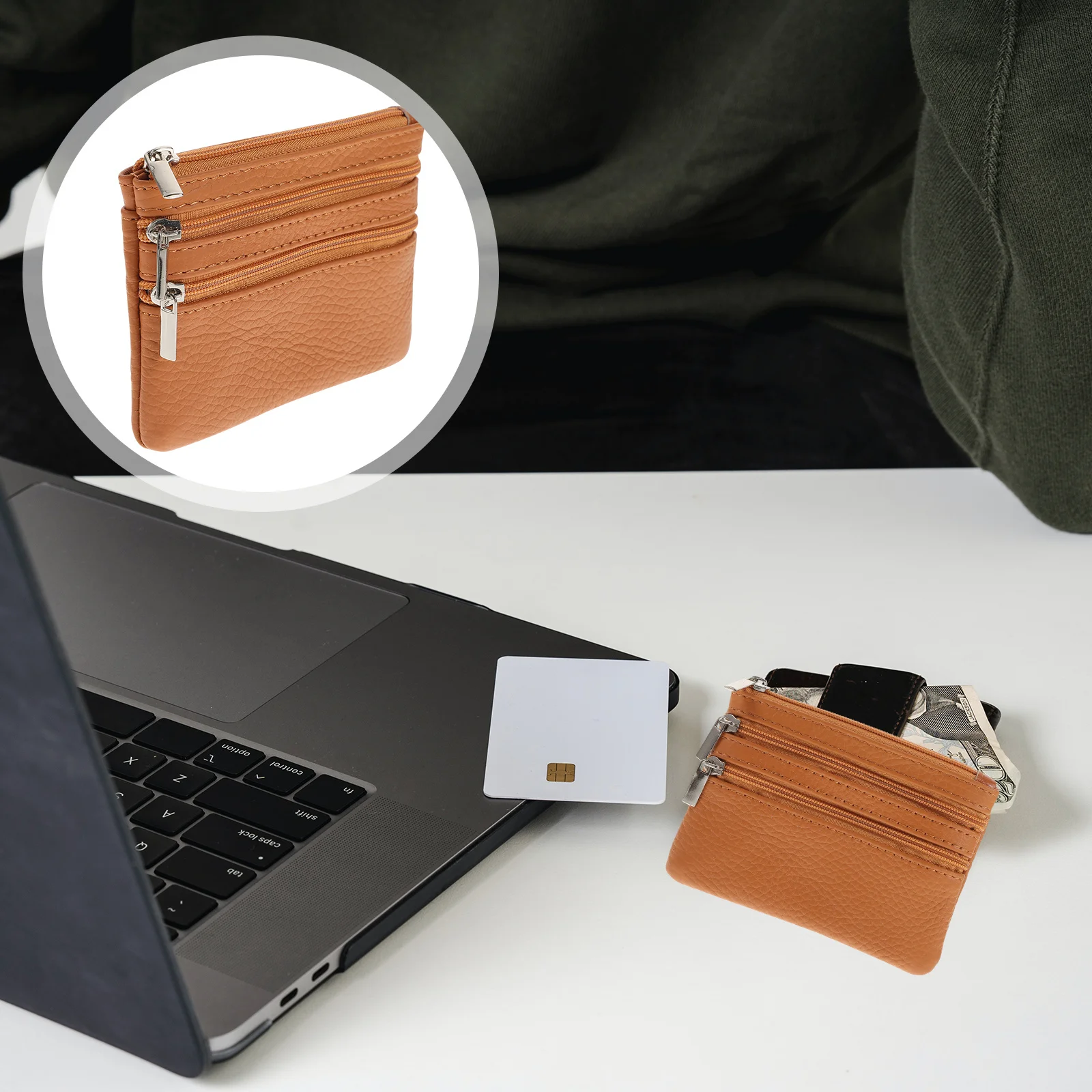 

Cow Coin Purse Small Lightweight Compact Wallet Keychain for Women Change Purse Mini Wallet Credit Card Holder