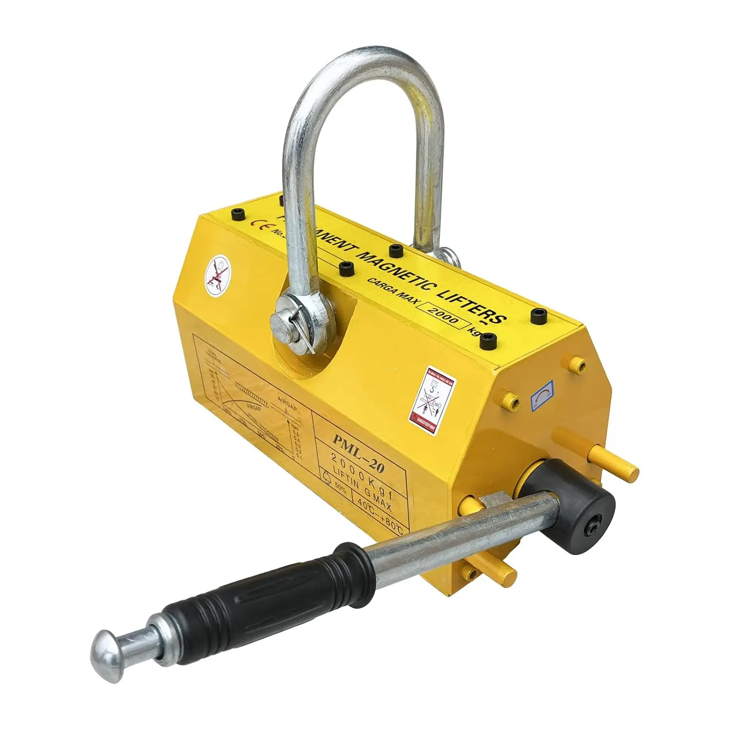 แม่เหล็กยกเหล็ก Teel Magnetic Lifter 4400LB แม่เหล็กยกโลหะ 2000KG แม่เหล็กนีโอไดเมียมสำหรับรอกยกในร้านค้าพร้อมระบบปล่อยแม่เหล็กเหล็ก