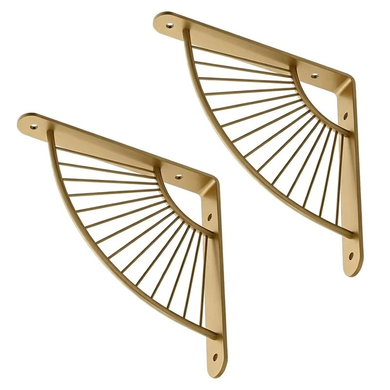 T19C Shelving Hardware-Fan Shaped Metal Shelf Brackets(2Pcs) Decorative Wall Mount For Home With Mounting Screws Included