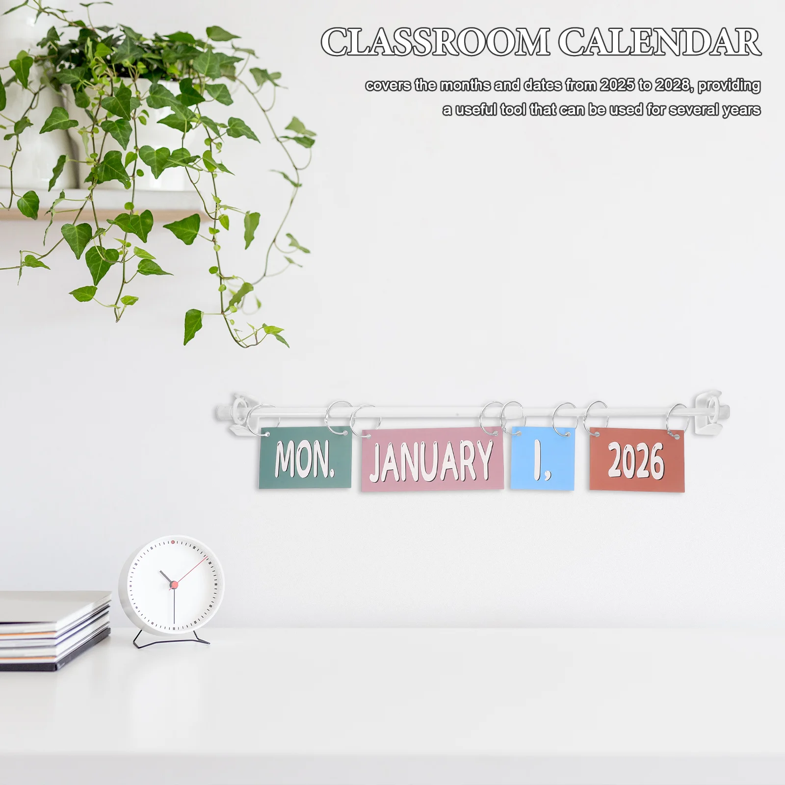 

1Set Classroom Flip Calendar Bulletin Board Vintage Boho Style Teaching Time Concepts Preschool Homeschool Decoration