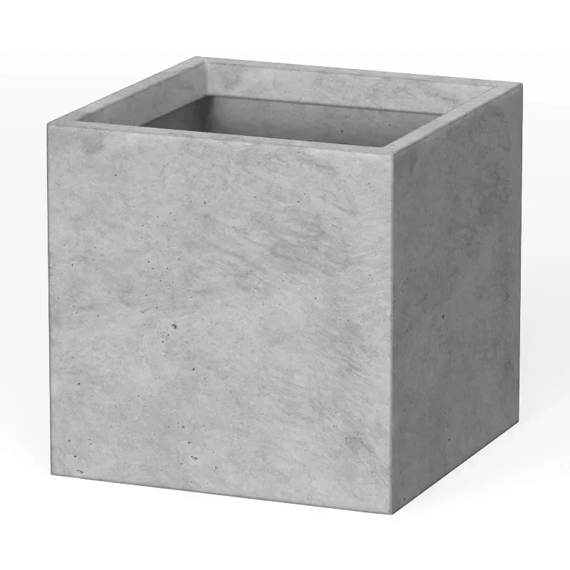

Great Discounts.10 Inch Square Concrete Planter for Outdoor Indoor Home Patio Garden, Large Plant Pot with Drainage Hole and Rub