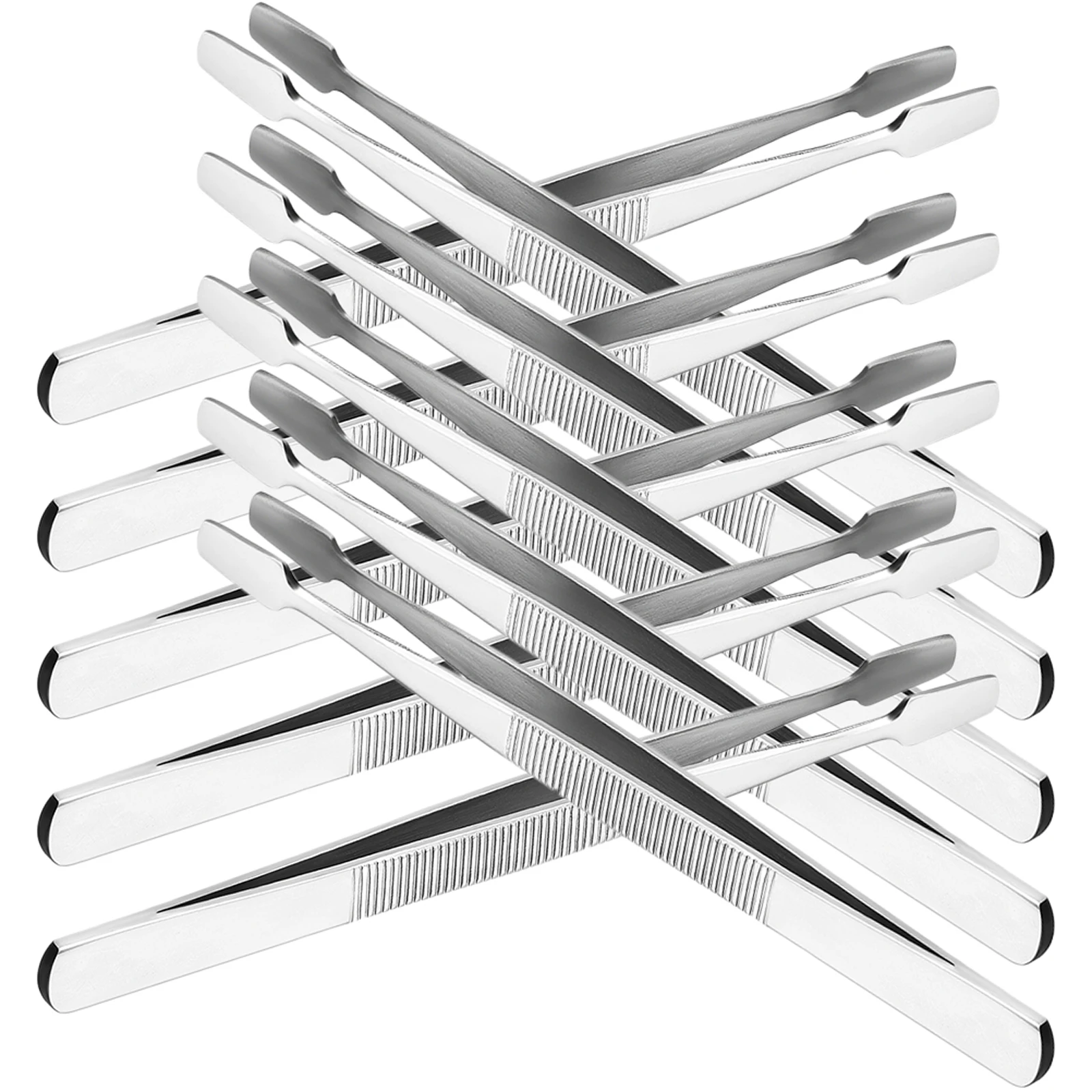 Pinzas para pestañas postizas, punta de precisión de acero inoxidable para extensiones de pestañas, fabricación de joyas, reparación electrónica, Hobby artesanal, 10 Uds.