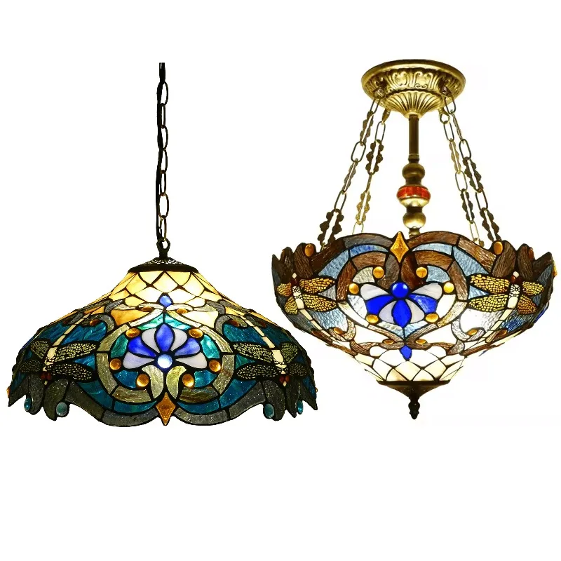 

Stained glass desk lamp creative design living room dining room bedroom bar AC power supply