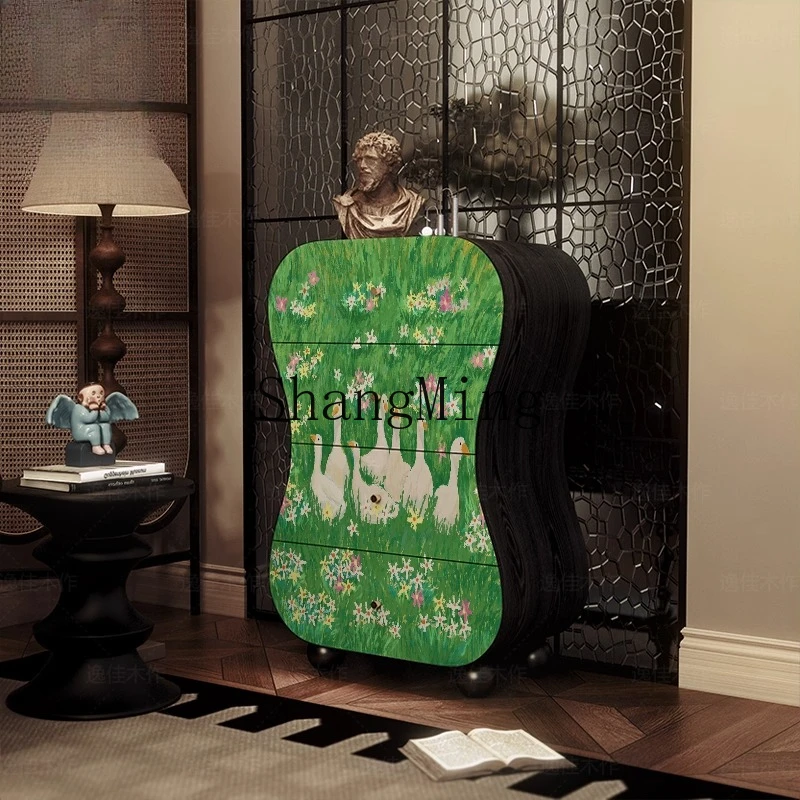 

CL solid wood four-chest cabinet large capacity multi-layer storage drawer storage cabinet