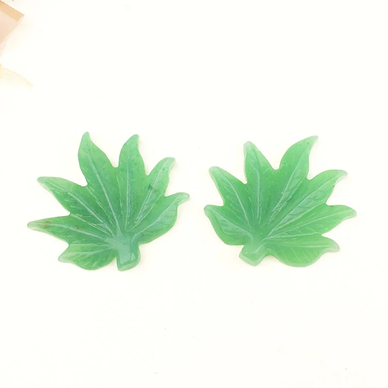 Natürliches grünes Aventurin-Blatt, handgeschnitzte Edelstein-Blattfigur, 5-5,5 cm, Reiki-Heilkristall, Dekoration für Zuhause und Schreibtisch, Geschenk. – Detail 7