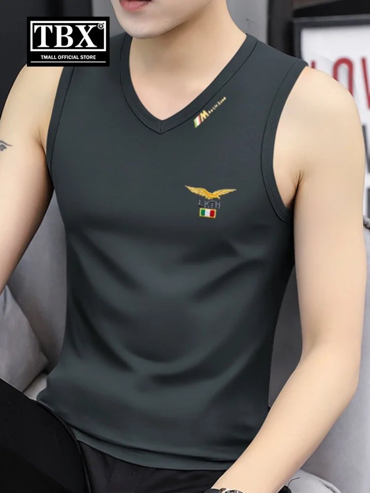 

Новая мужская летняя тонкая майка из ледяного шелка с V-образным вырезом, для бега и спорта, с широкими плечами, вязаная, для бизнеса и повседневной носки, модель 2026 года