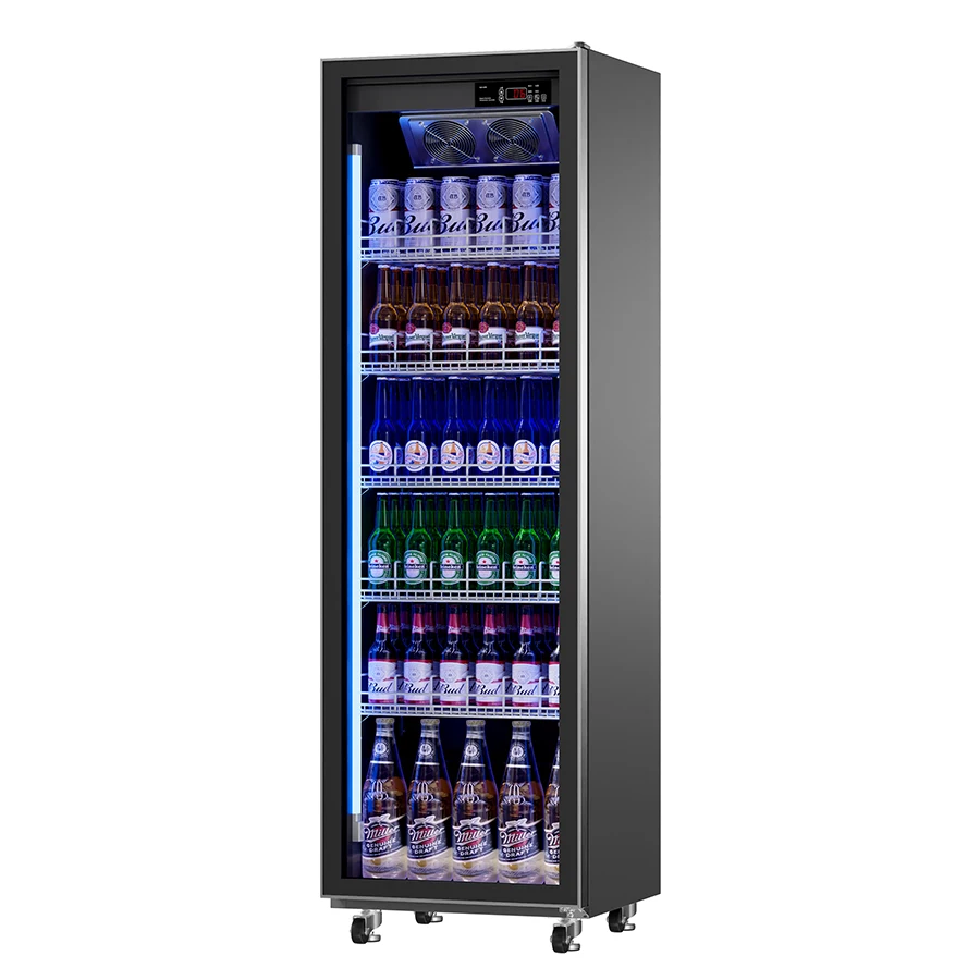 

Супермаркет индивидуальный однотемпературный однодверный коммерческий охлаждаемый дисплей для напитков стекло механическое