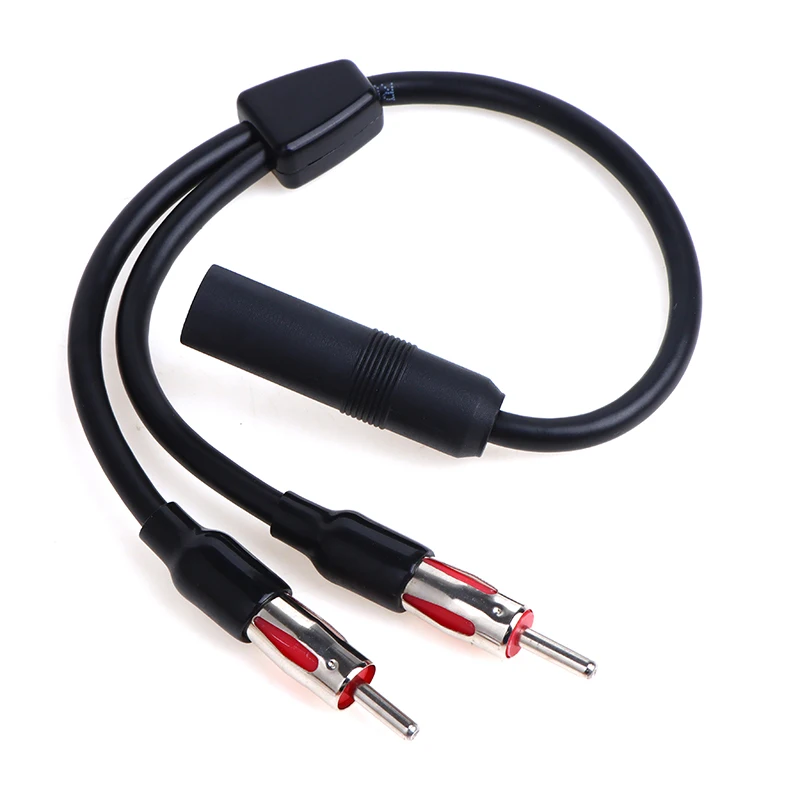Car Antenna Splitter Y-Adapter 2 Male 1 Female Extension Cable Adapter Radio Antenna