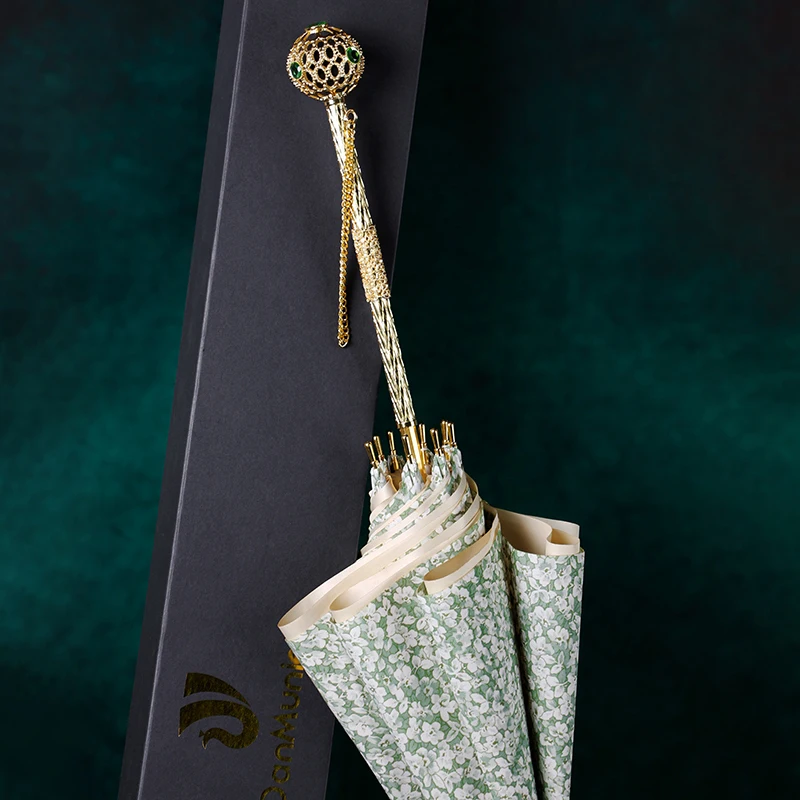 

Luxury Long Handle Umbrella Double Layer Windproof Parasol UV Protection Creative Women Umbrellas Travel Business with Gift Box