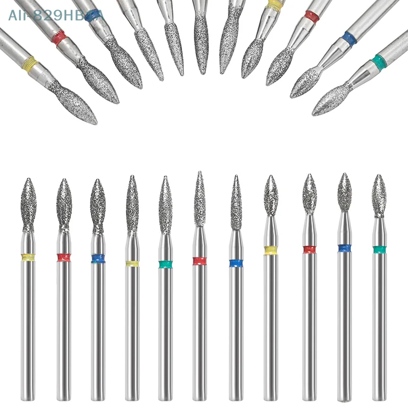 11Pcs Diamond Nail Drill Bits Milling Cutter For Manicure Left Right Rotary Cuticle Files Buffer DIY Nails Accessories Tools