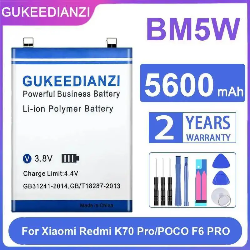 

Высокая совместимость для аккумулятора мобильного телефона Xiaomi Redmi K70 Pro Poco F6 BM5W 5600 мАч