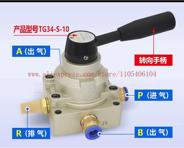 Manual directional valve, three-position four-way hand valve TG34-S- 06/08/10/15