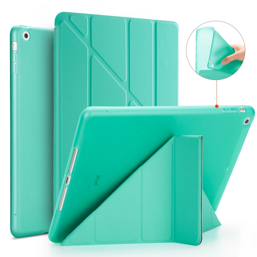 CASE For iPad Air 2 Case Ultra Slim PU leather Cover For ipad Air 2 A1566 A1567 with Transparent PC Back Case for iPad 6