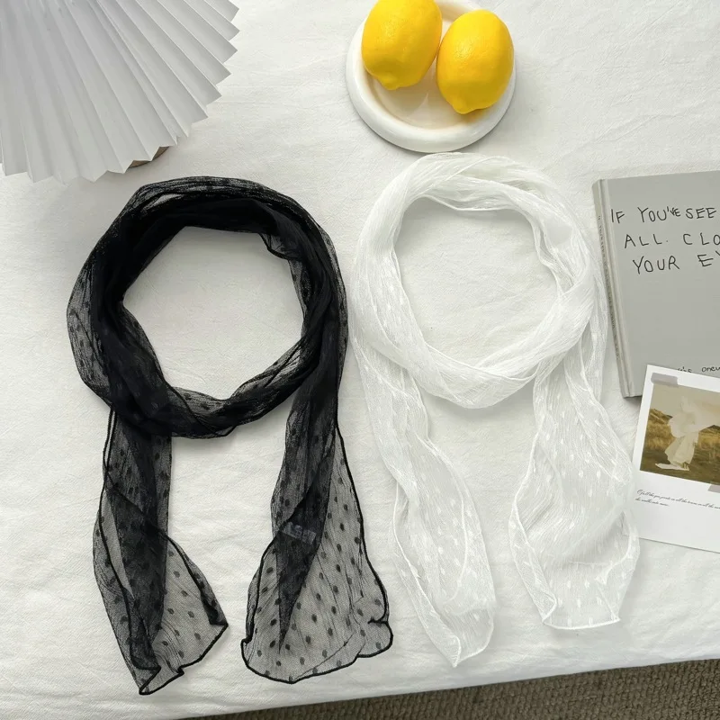 New Long Scarf Women's Spring and Summer High-Grade Neck Decoration Ribbon Multi-Functional Hair Tie Arm Bag Ribbon Scarf