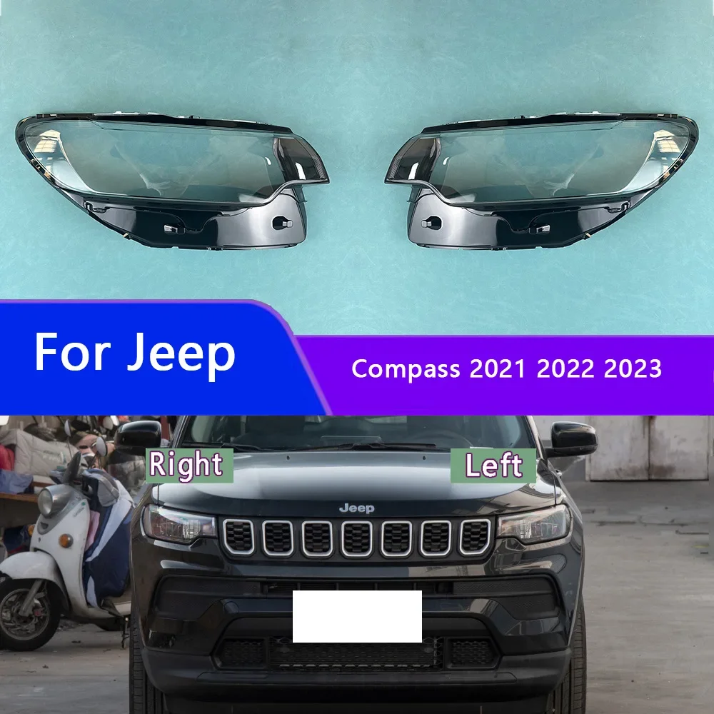 

For Jeep Compass 2021 2022 2023 Headlamp Transparent Mask Cover Headlight Shell Plexiglass Replace Original Lens