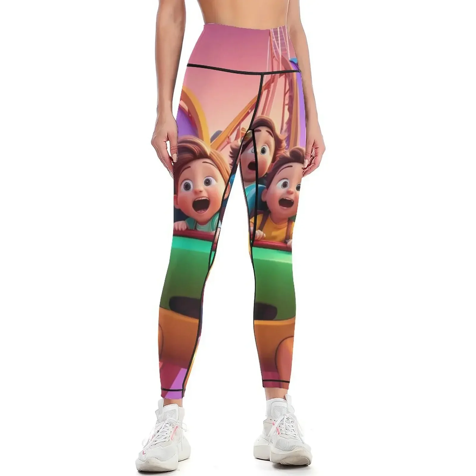 

Toddlers riding a rollercoaster Leggings sport pants sports woman gym sports tennis for Jogger pants Womens Leggings