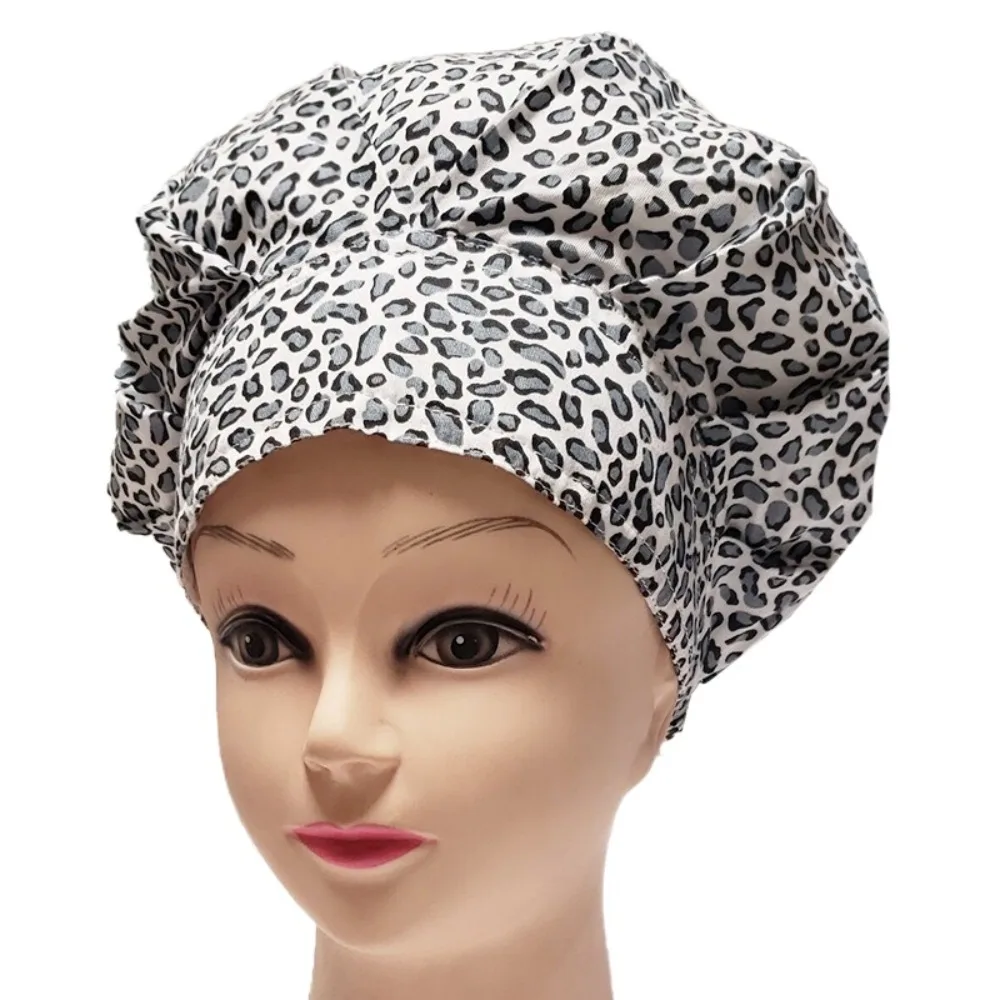 

Professional Thin Cotton Nurse Cap Elastic Bandage Breathable Work Cap Puff Design With Button Dentist Hats Operating Room