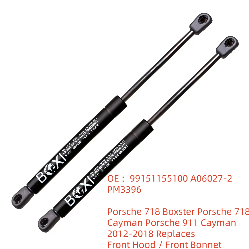 2 szt. Amortyzatory przedniego bagażnika pasujące do Porsche 718 Boxster, Porsche 718 Cayman, Porsche 911 Cayman 2012-2018, zastępują 99151155100