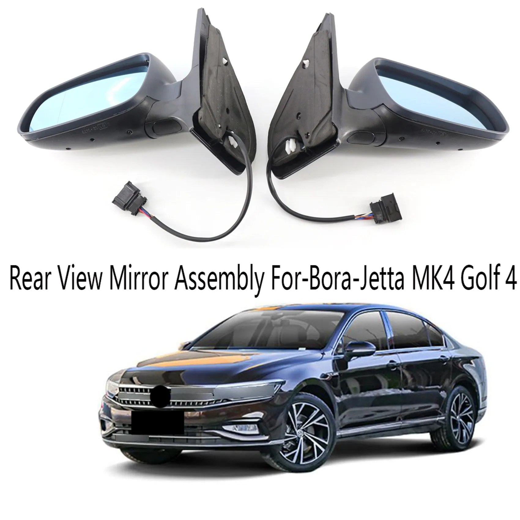 AB96-2PCS Car Accessories For NEW Car Side Door Power Rear View Mirror Assembly For-VW-Bora-Jetta MK4 Golf 4
