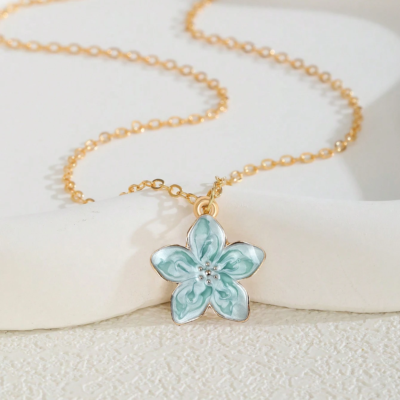 جديد زهر الكرز الكورية اليابانية البرسيم زهرة قلادة قلادة للنساء الطازجة تنوعا رائعة هدية جديدة قلادة #2