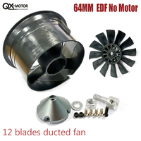 QX-MOTOR New 12 Blades Ducted Fan CW/CCW 64MM EDF without Motor For RC Remote Control Toy Parts Airplane Model Drone