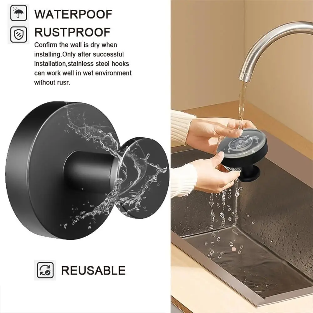 Stainless Steel Christmas Suction Cup Hook No Drill Strong Suction Vacuum Hooks for Wreaths Round Peg Polished Finish