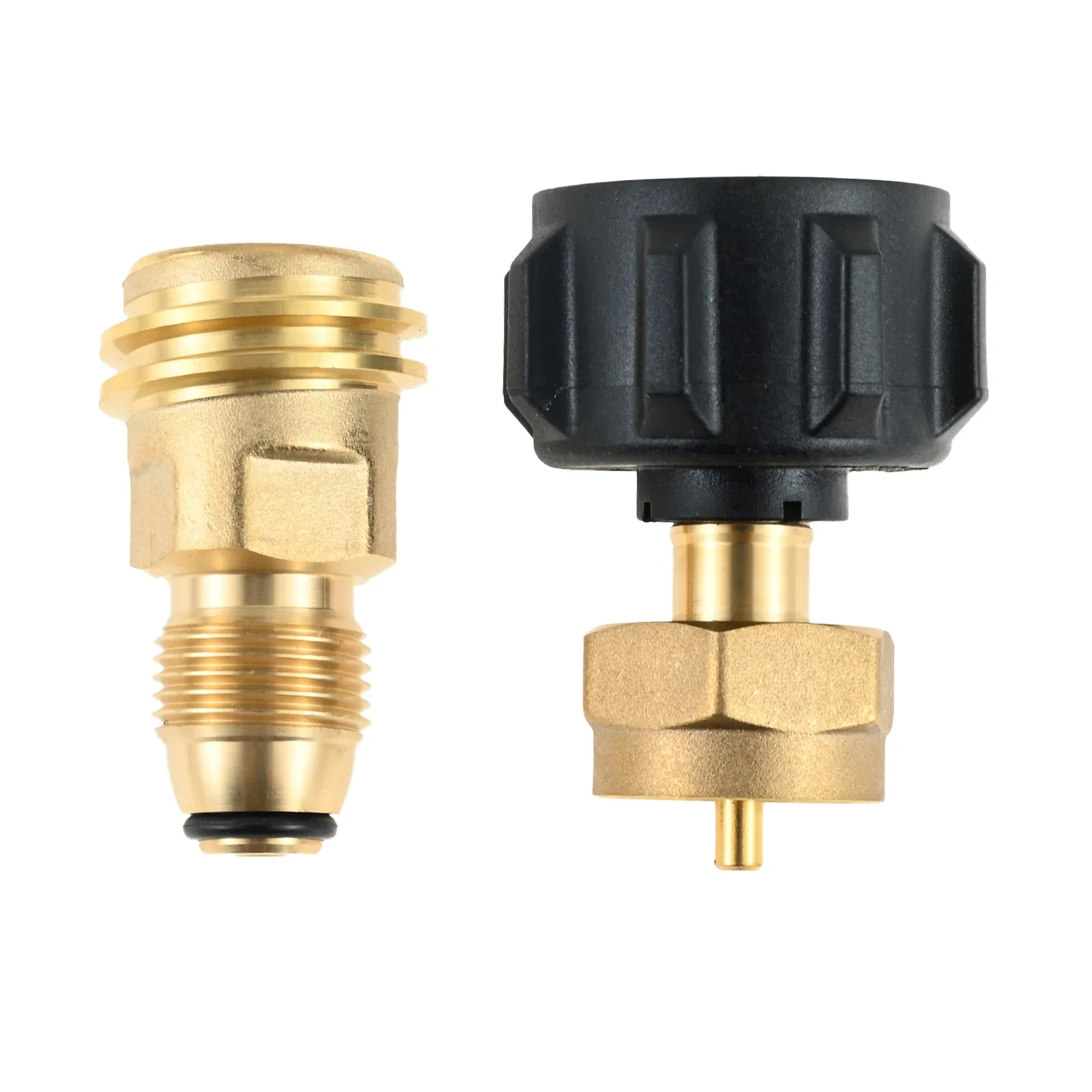 2pcs Solid Brass 1lb Propane Refill and Converter Adapter for QCC1 / Type1 Propane Cylinder and 1lb Throwaway Disposable Bottle