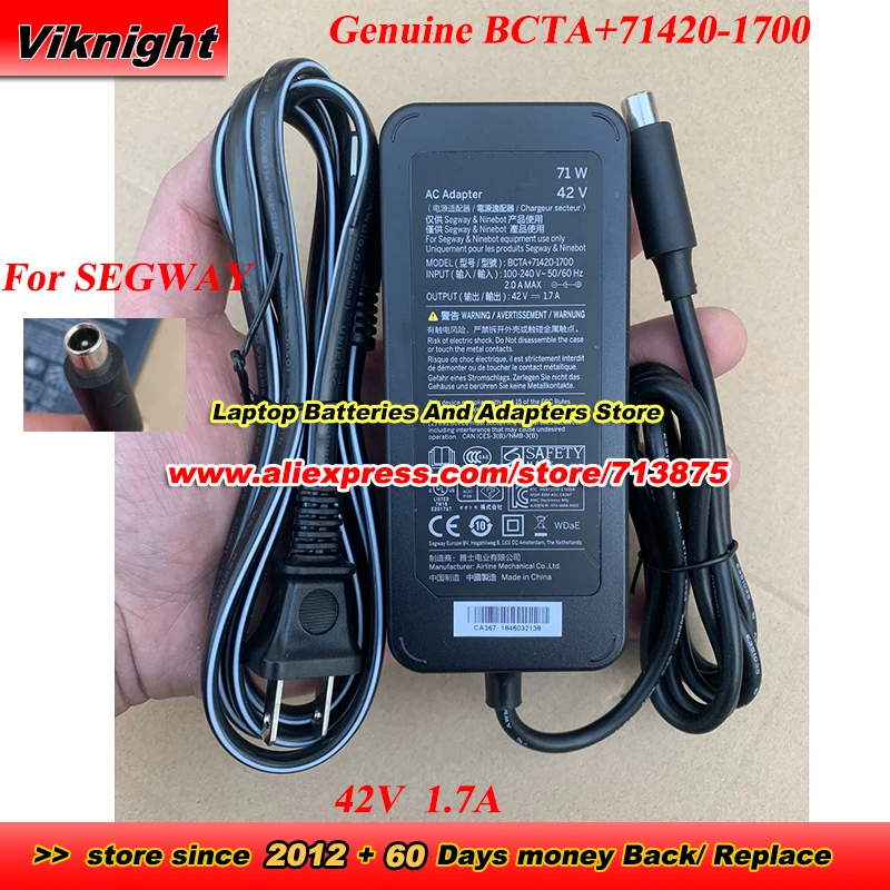 

​Genuine 42V 1.7A charger For SEGWAY Xiaomi 1S M365 Pro Pro2 Ninebot ES1 ES2 ES1L E22 E25 G30 F20 F30 G30LP Electric Scooter