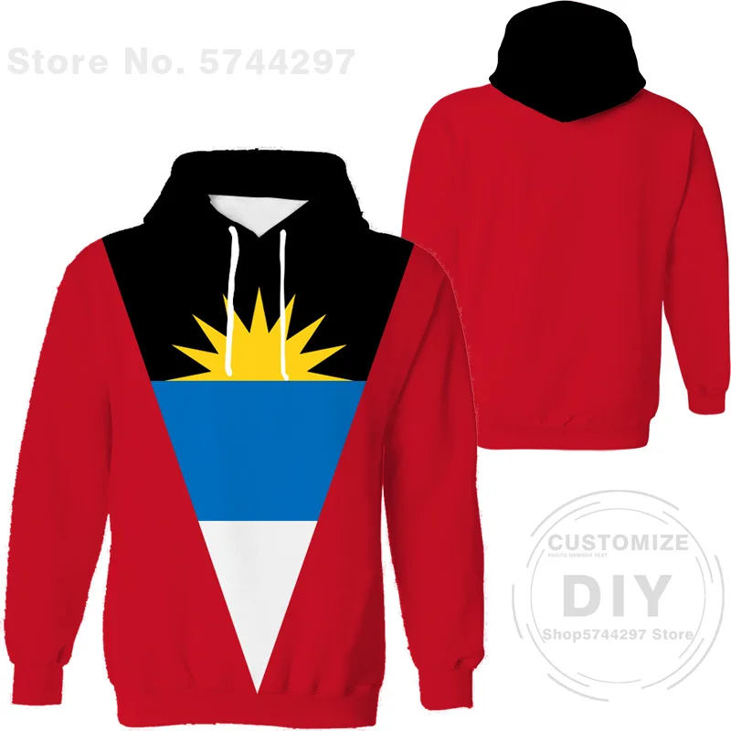 Antigua And Barbuda  Hoodie Free Custom Made Name Number Red White Ancient Clothing Tees Atg Country Sweatshirt Nation Ag Tops