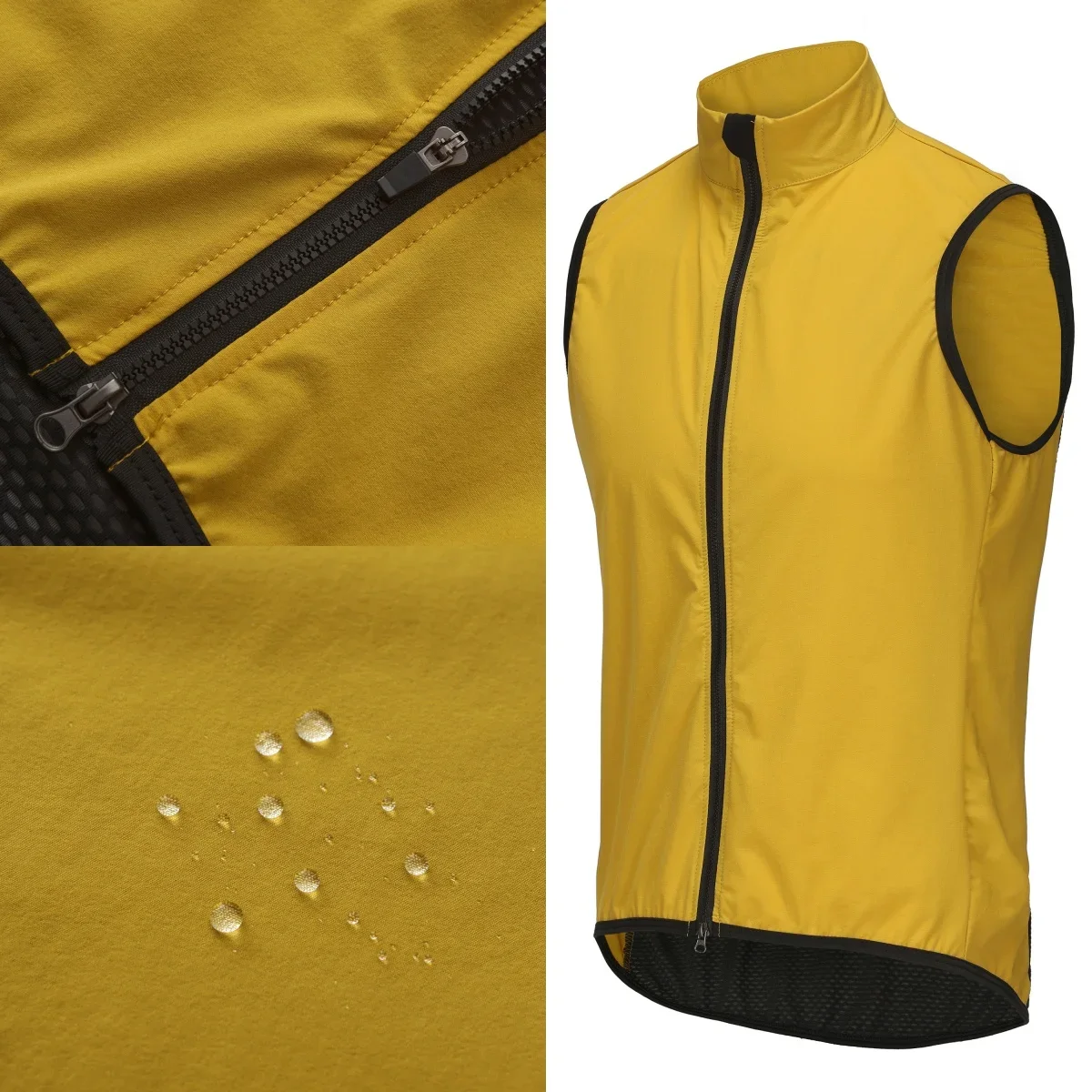 

2024 All New Cycling Classic Lightweight Windproof Vest Cycling Best Men's Wind Gilet New Stretch fabric With Two Way Zipper