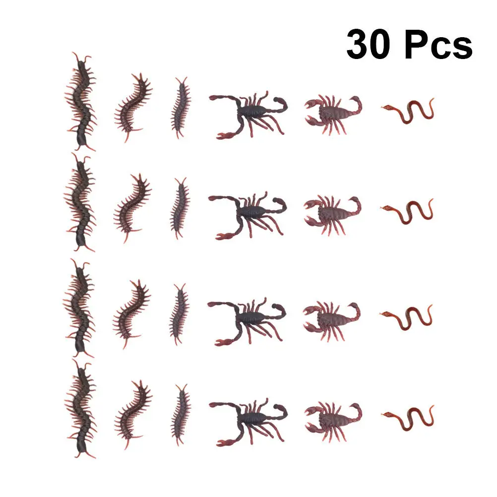 

30Pcs Realistic PVC Artificial Worm Insect Props for Halloween Party Horror Decor Scary Prank Tricky Props Haunted House