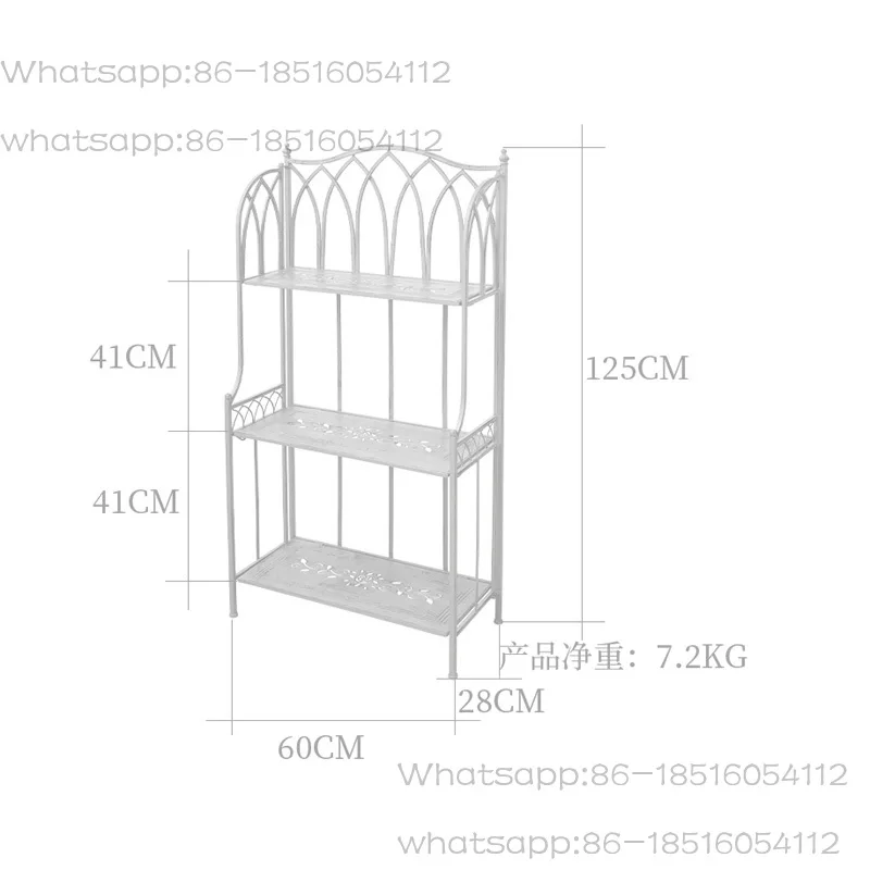 American rural retro wrought iron simple multi-layer flower stand garden balcony indoor outdoor courtyard flower pot stand rack