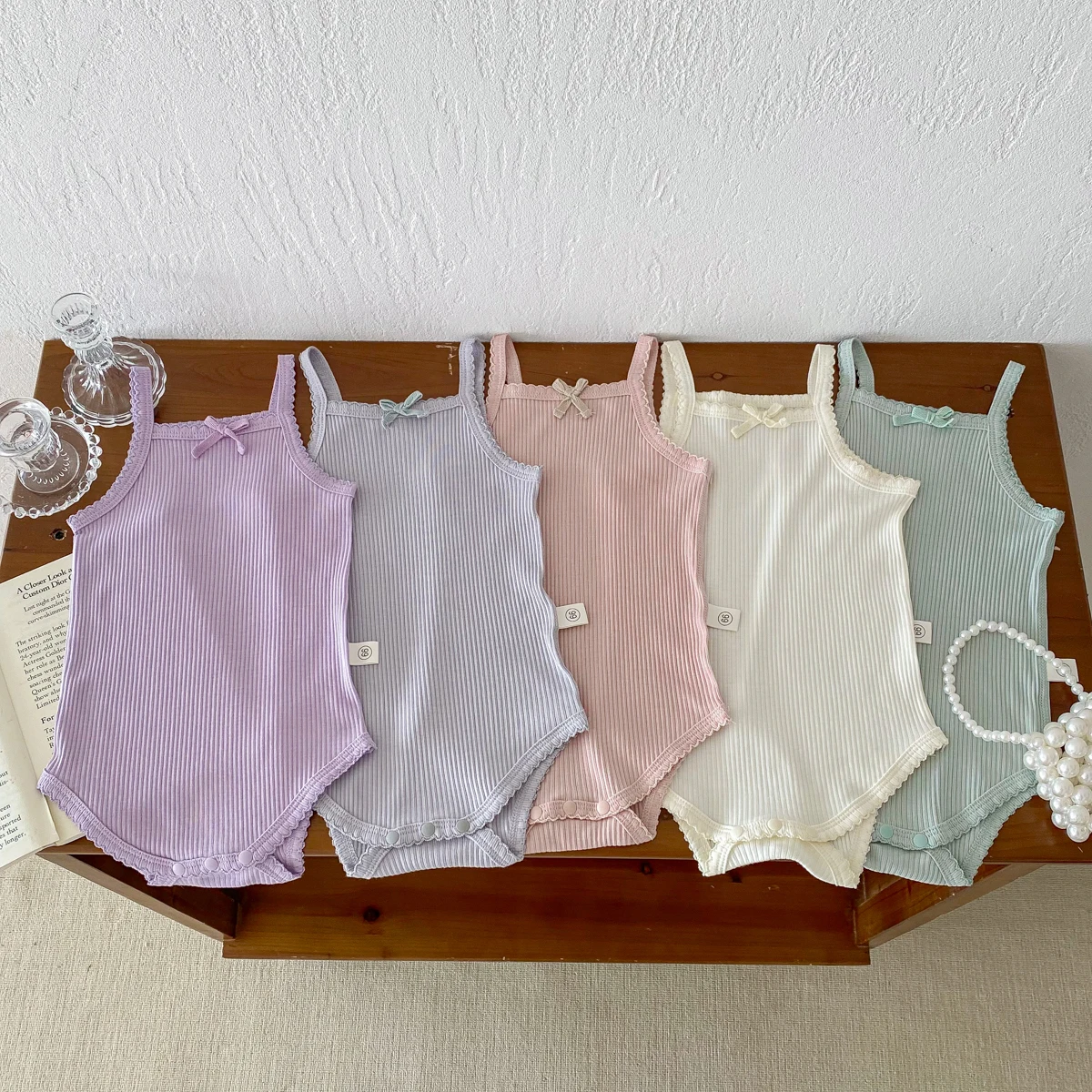 Summer Baby Romper Sleevelees Plain Color Newborn Bodysuit Boys Girls Jumpsuit 0-24 Months Baby Clothes