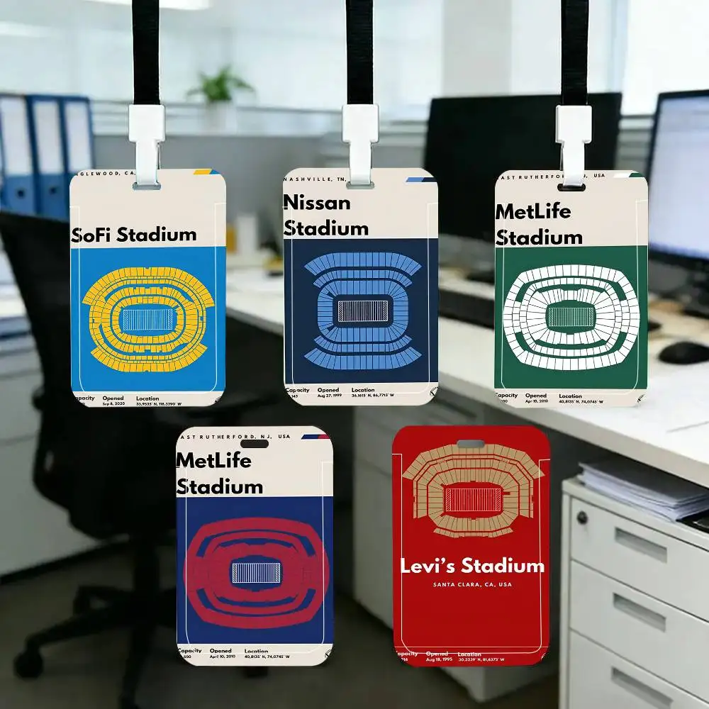 Funda Protectora Minimalista Estilo Moderno de Mediados de Siglo para Tarjetas de Identificación, Tarjetas Escolares, Tarjetas de Acceso, Tarjetas de Autobús y Tarjetas de Comida, con Sistema de Empuje Fácil