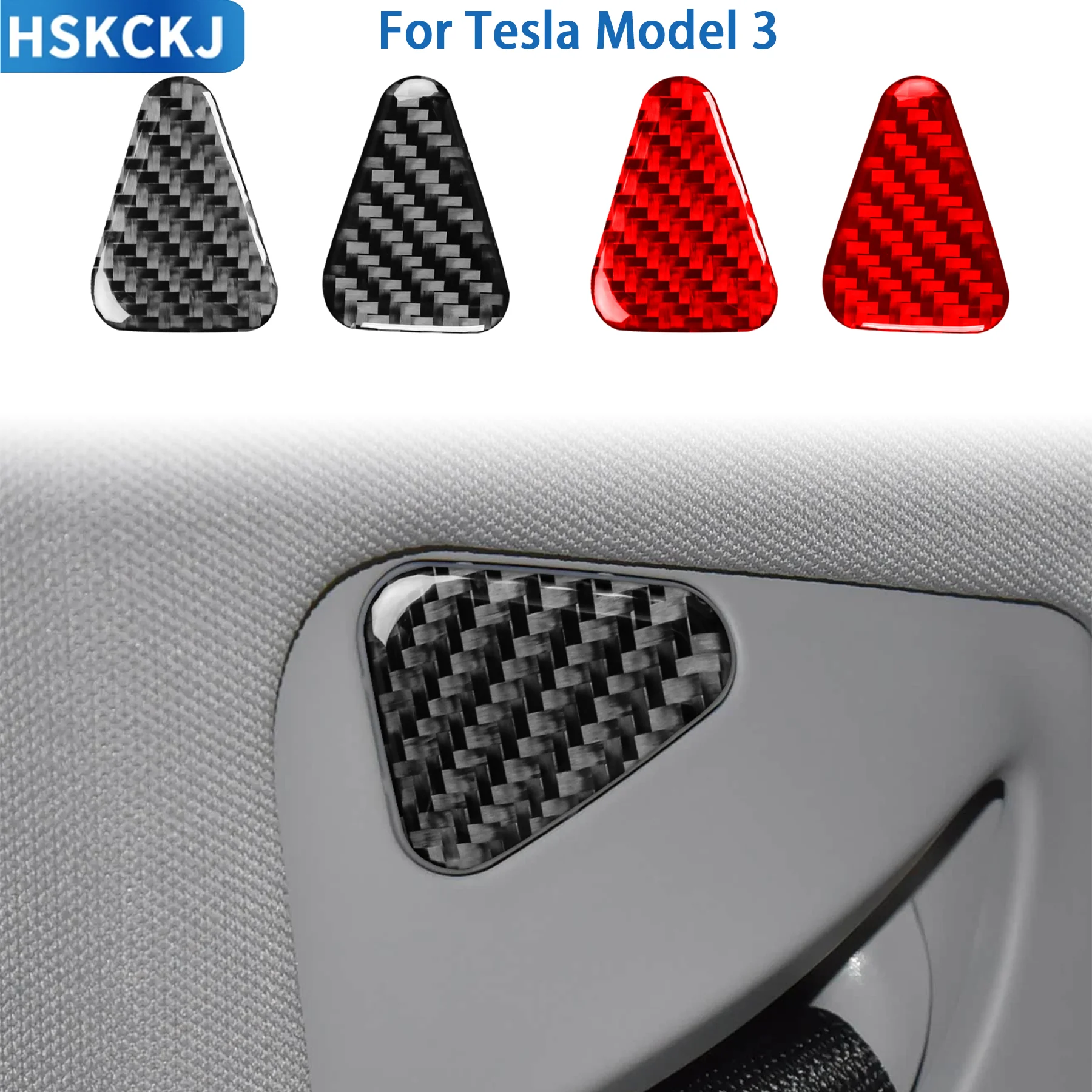 Shoulder Anchor Point Fastener Button Panel Decorative Carbon Fiber For Tesla Model 3 2023-up Car Interior Accessory Sticker