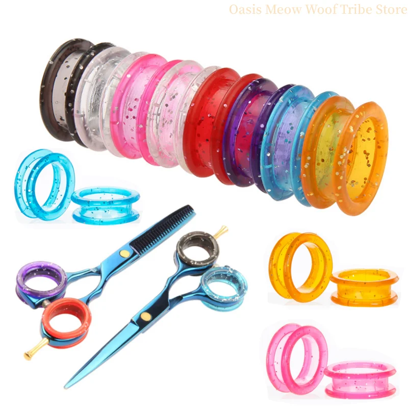 Professional Pet Grooming Scissors Colorful Ring Set Fit For Dog Cat Hair Cutting Shears Hair Scissors Silicon Rubber