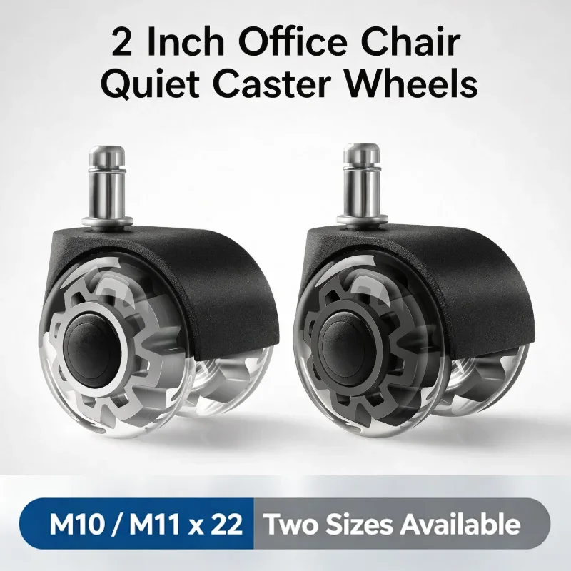 5Pcs Heavy Duty Office Chair Caster Wheels M10/M11 Quiet Rolling Casters for Computer Desk Gaming