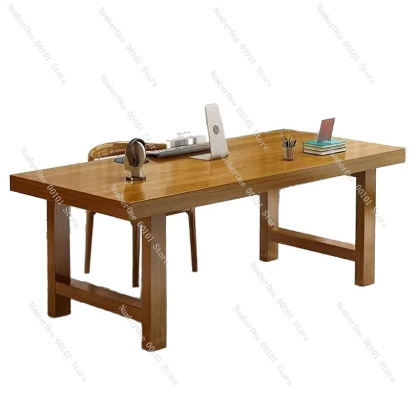 Solid Wood Large Slab Computer Desk Thickened Office Table Home Study Writing Desk Rectangular Chinese Style Conference
