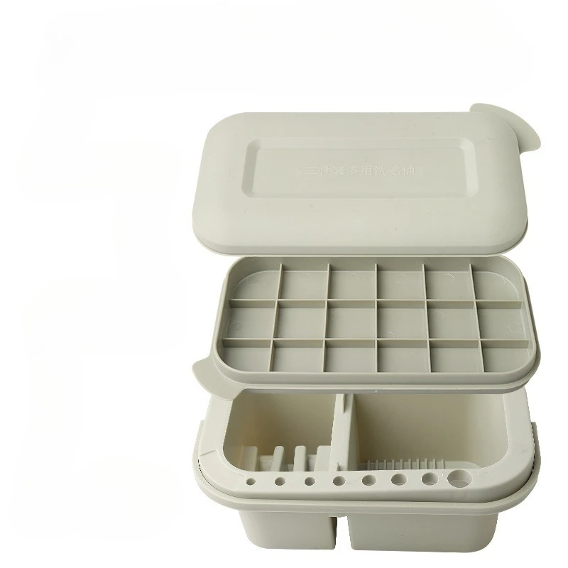 Multi Functional Pen Washing Bucket Color Palette Paint Box Handheld Paintbrush That Can Be Inserted Paint Brush Washer