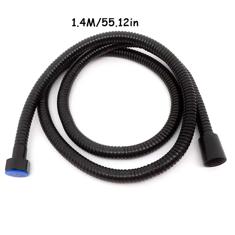 1 Uds. Tubo de extensión de manguera negra de acero inoxidable de 1,5 M, tubo de extensión para ducha de baño, tubo de agua, cajón, accesorios de baño