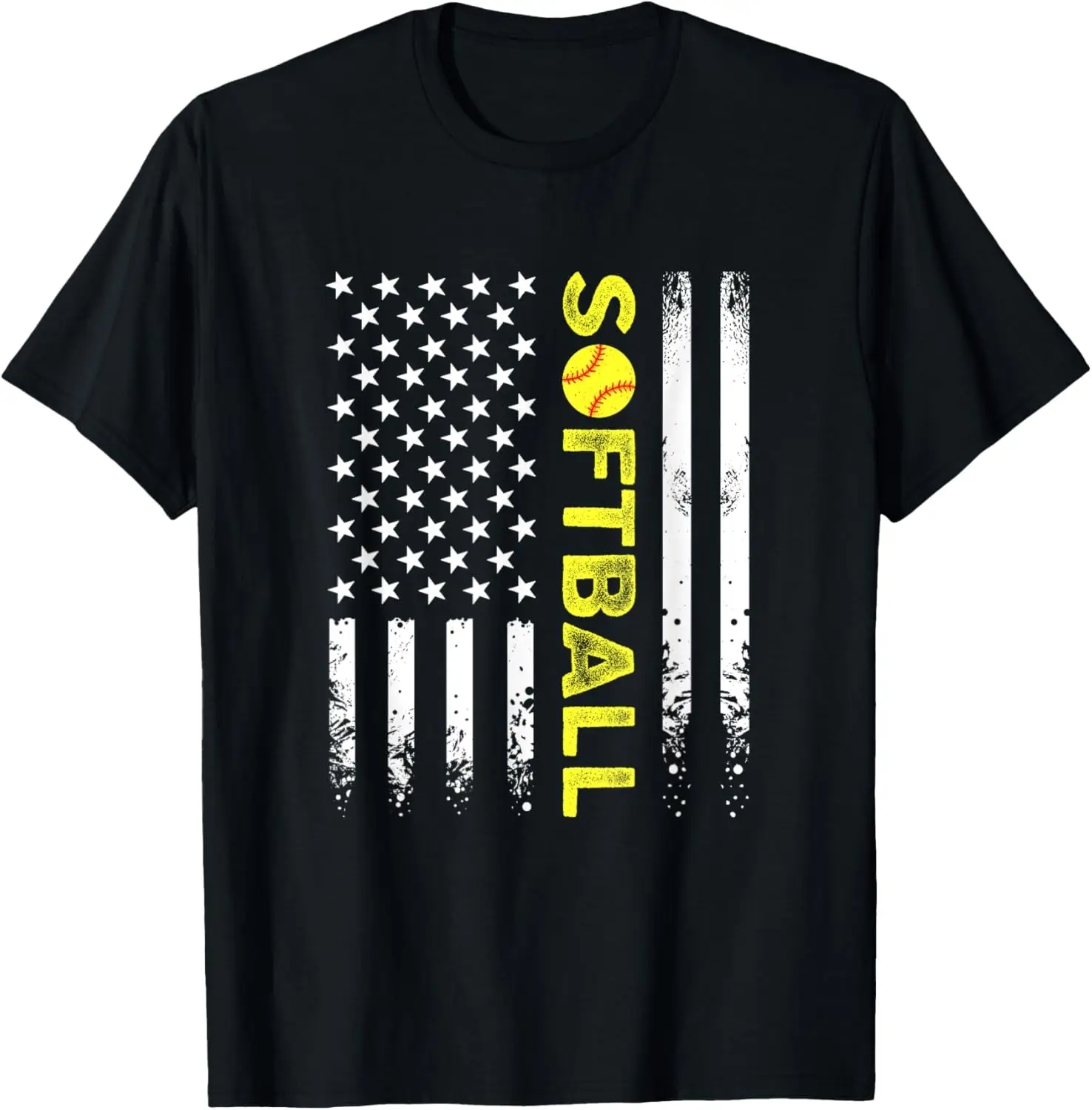 

American Flag Softball Team T-Shirt