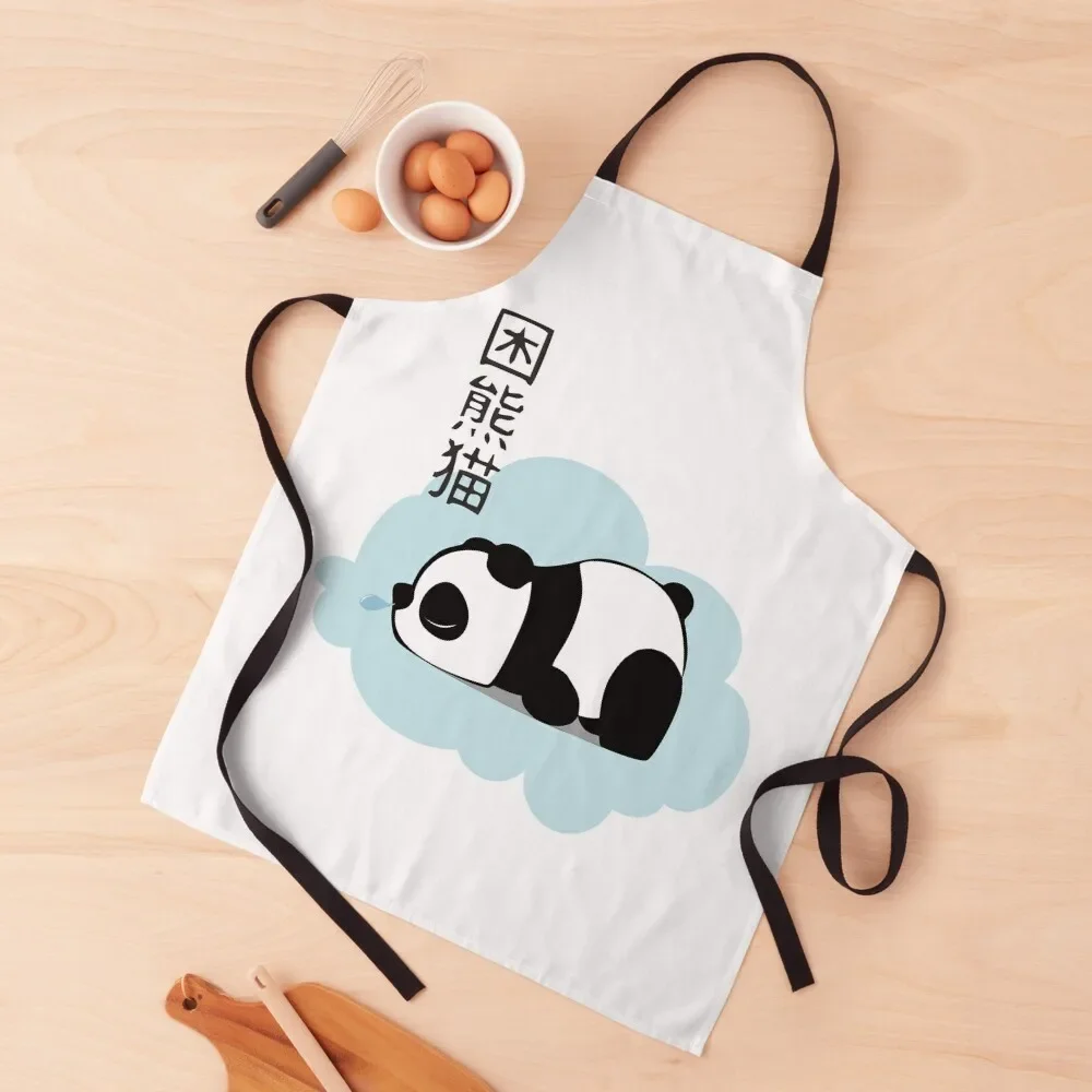 Sleepy Baby Panda Apron For Kitchen chef costume Women's Dress Smock for hairdressing Apron