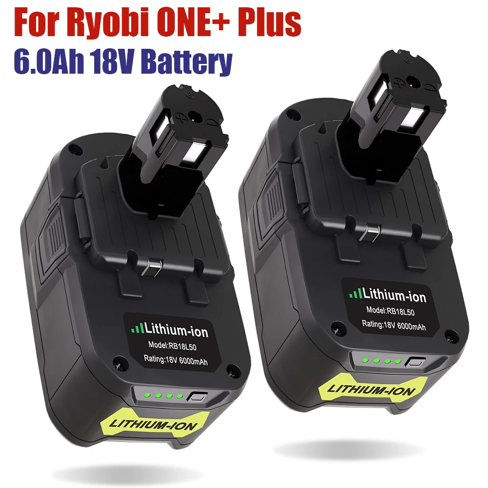 

6Ah Ryobi One Plus 18v Battery Lithium for P108 P102 P103 P104 P105 P107 P109 P122 PBP005 RB18L50 Ryobi Battery Tool Accessory