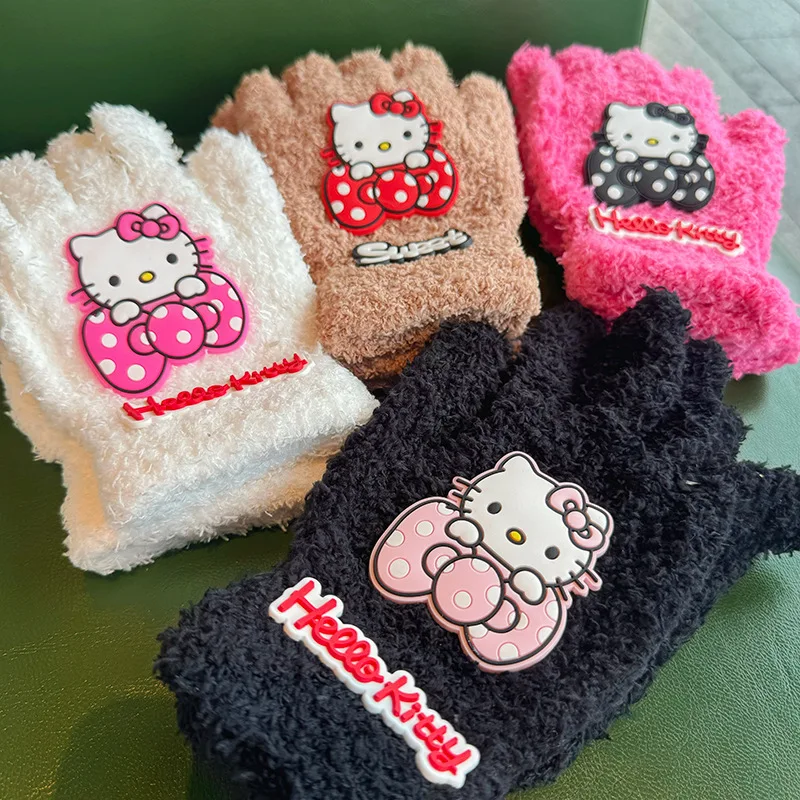 

Перчатки Kt Cat Fur — зимние ветрозащитные велосипедные перчатки с героями мультфильмов — теплый и милый подарок принцессы для студентов