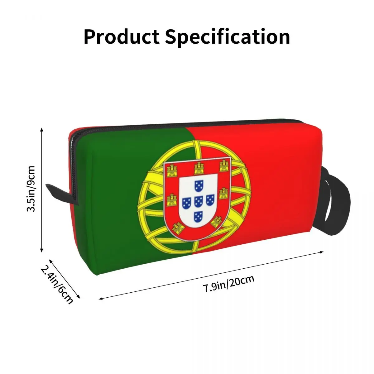 Custom Flag Of Portugal Toiletry Bag for Women Portuguesa Patriotic Makeup Cosmetic Organizer Ladies Beauty Storage Dopp Kit Box